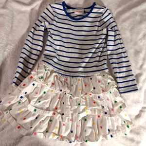 Hanna Andersson striped polkadot ruffle dress size 5